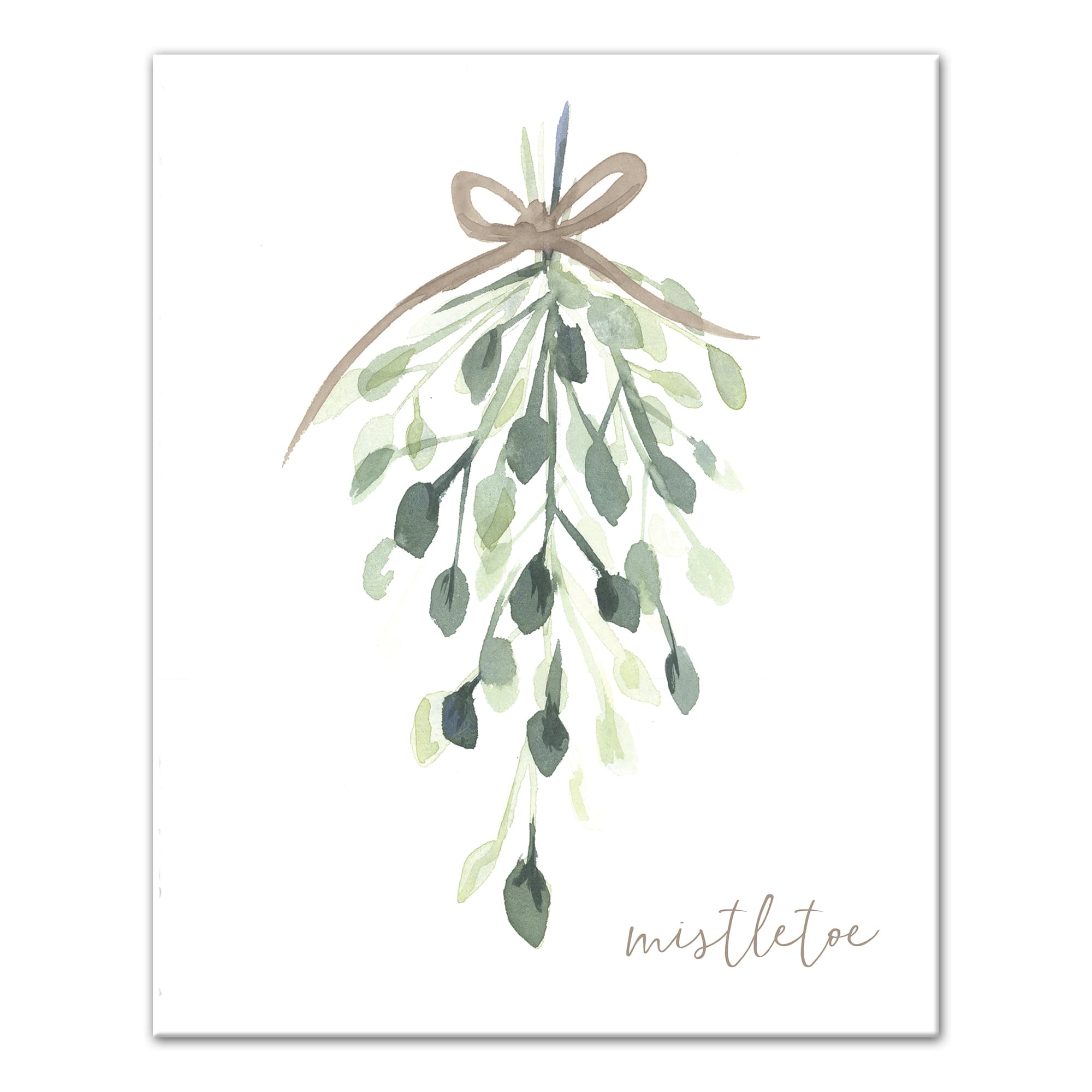 Watercolor Mistletoe Canvas Wall Art